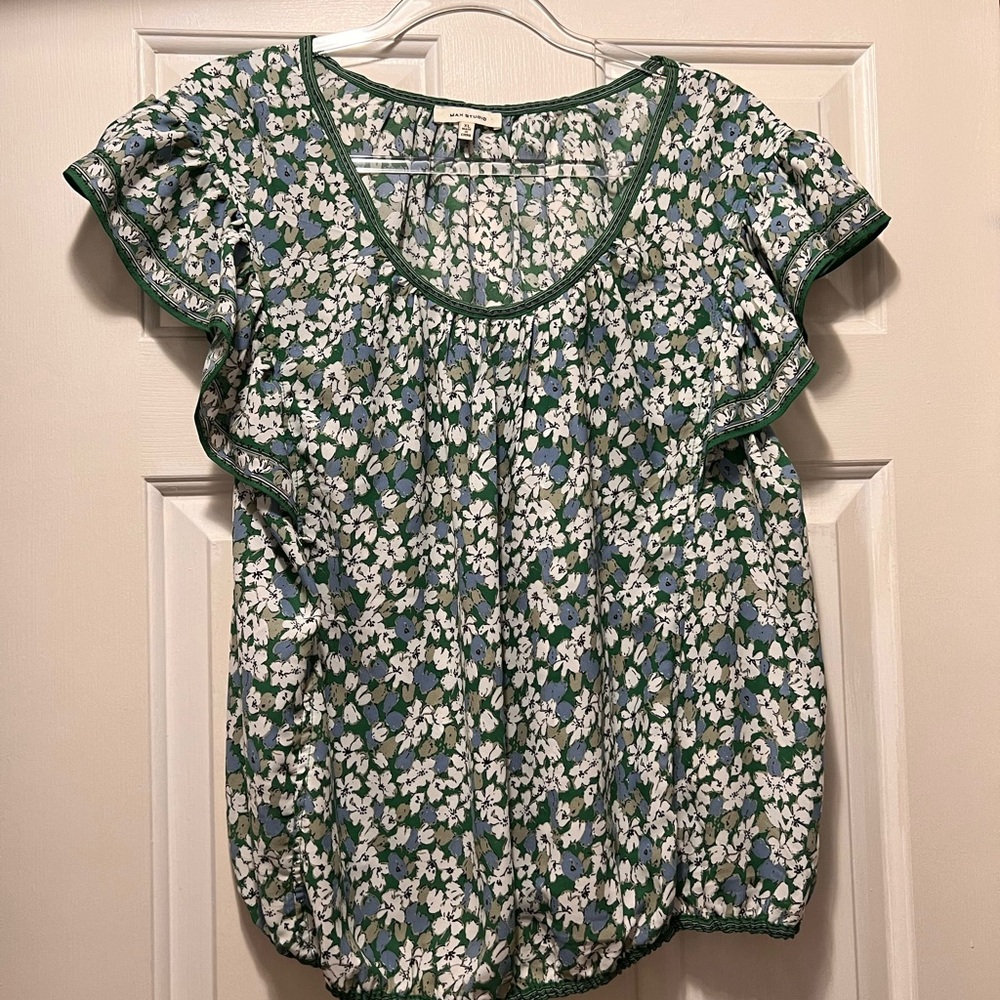 Max Studio - Floral Green Blouse